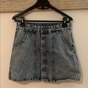 Button-up Denim Mini Skirt
